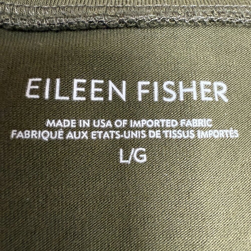 EILEEN FISHER Organic Pima Cotton Jersey T-Shirt Dress "Seaweed" F17OJ | Size L - Picture 9 of 12